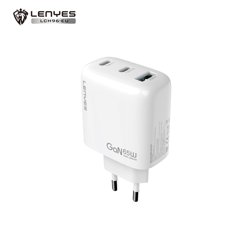 LENYES Ładowarka sieciowa GaN 65 W, 3 porty LCH96 EU TC-TC