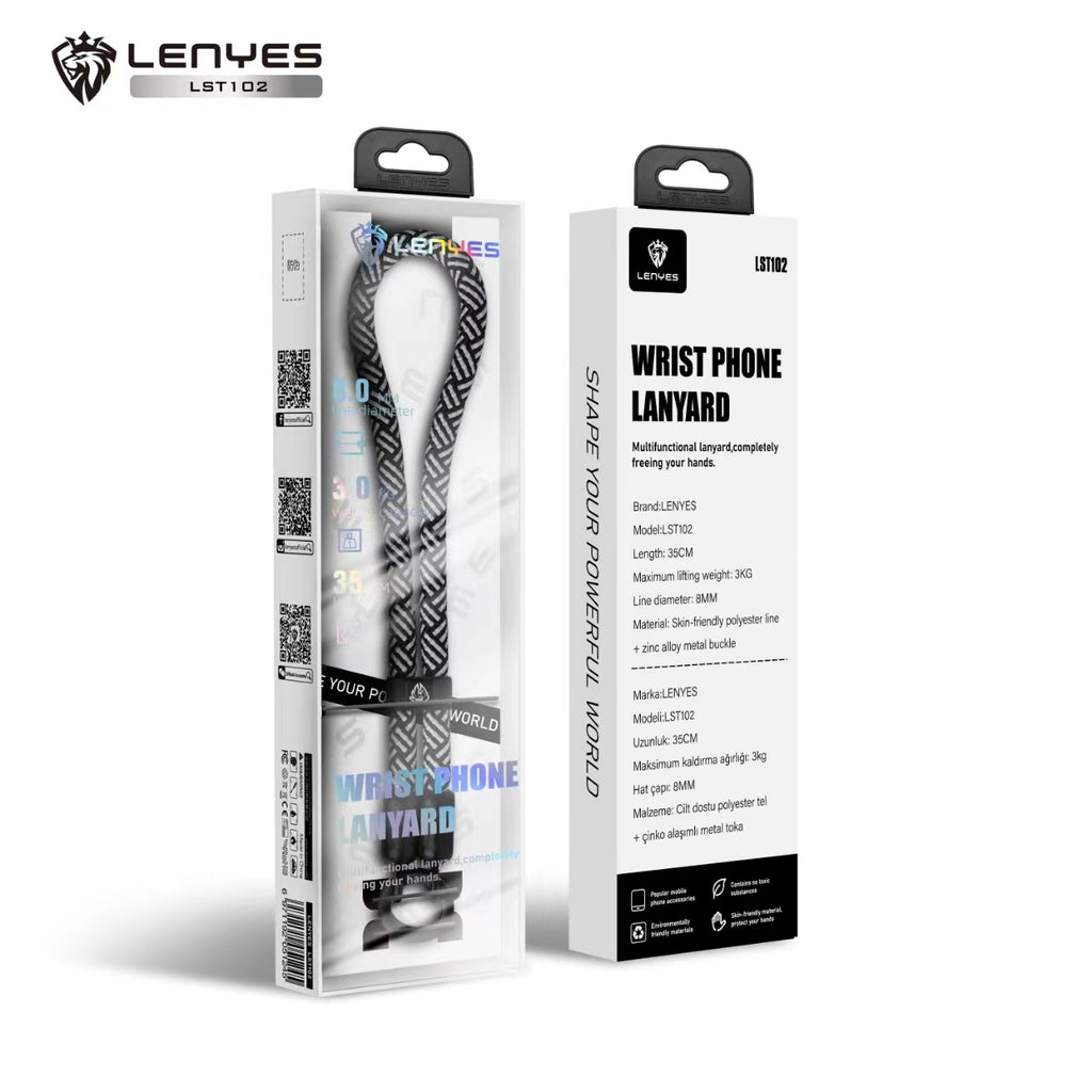 LENYES Smycz do telefonu na LST102 black+white