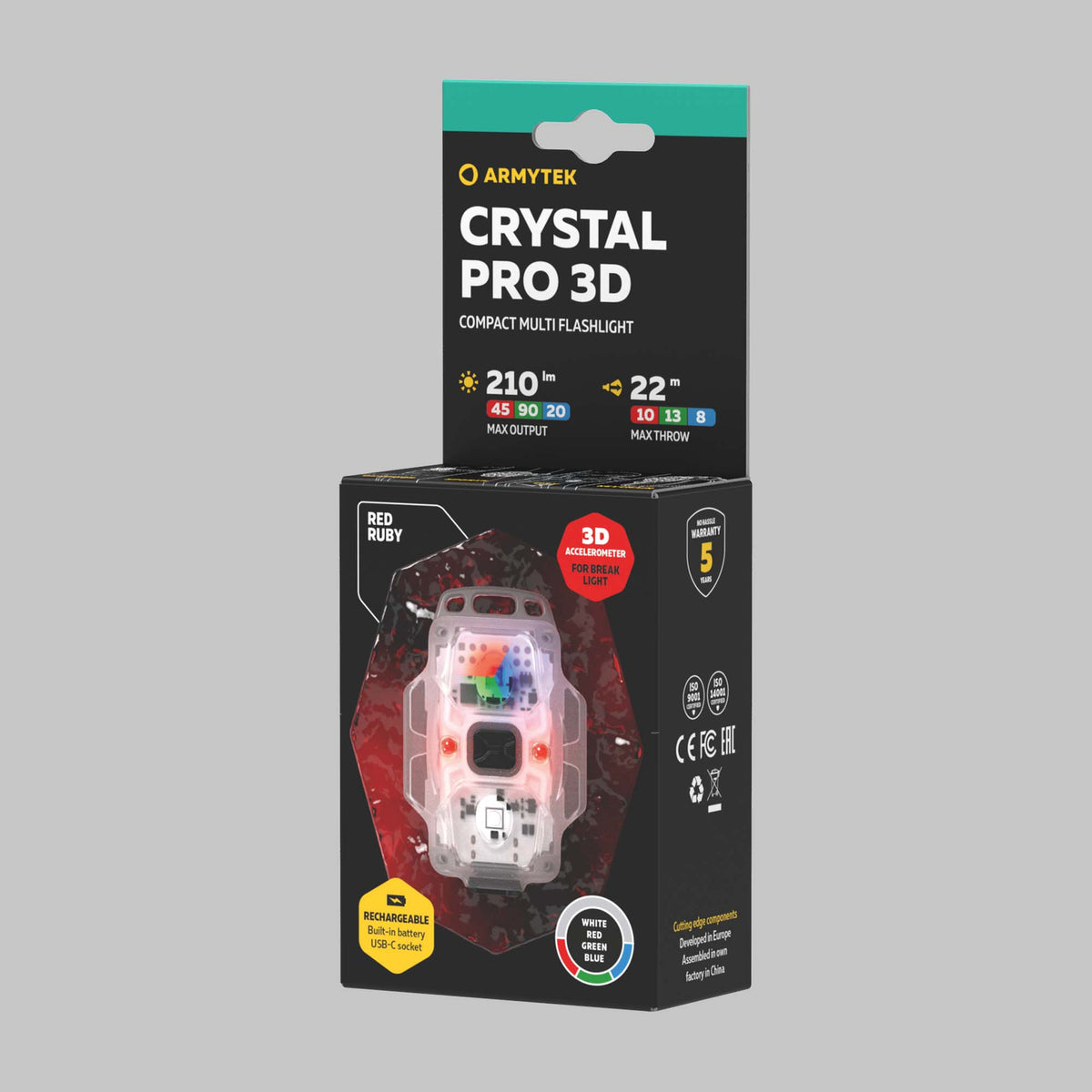 Latarka Armytek Crystal Pro 3D Red