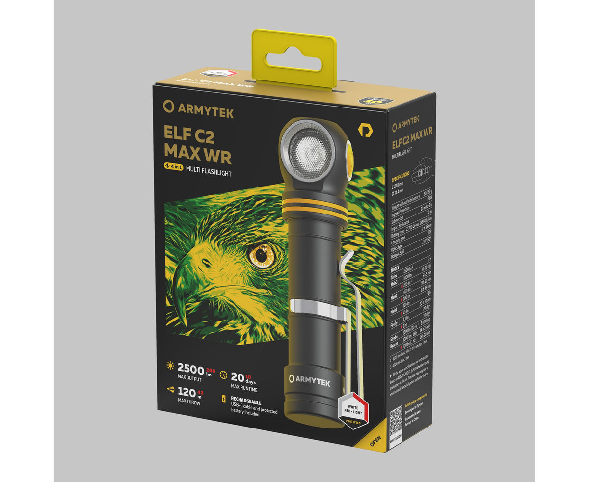 Latarka Armytek Elf C2 Max wr USB-C pcb White