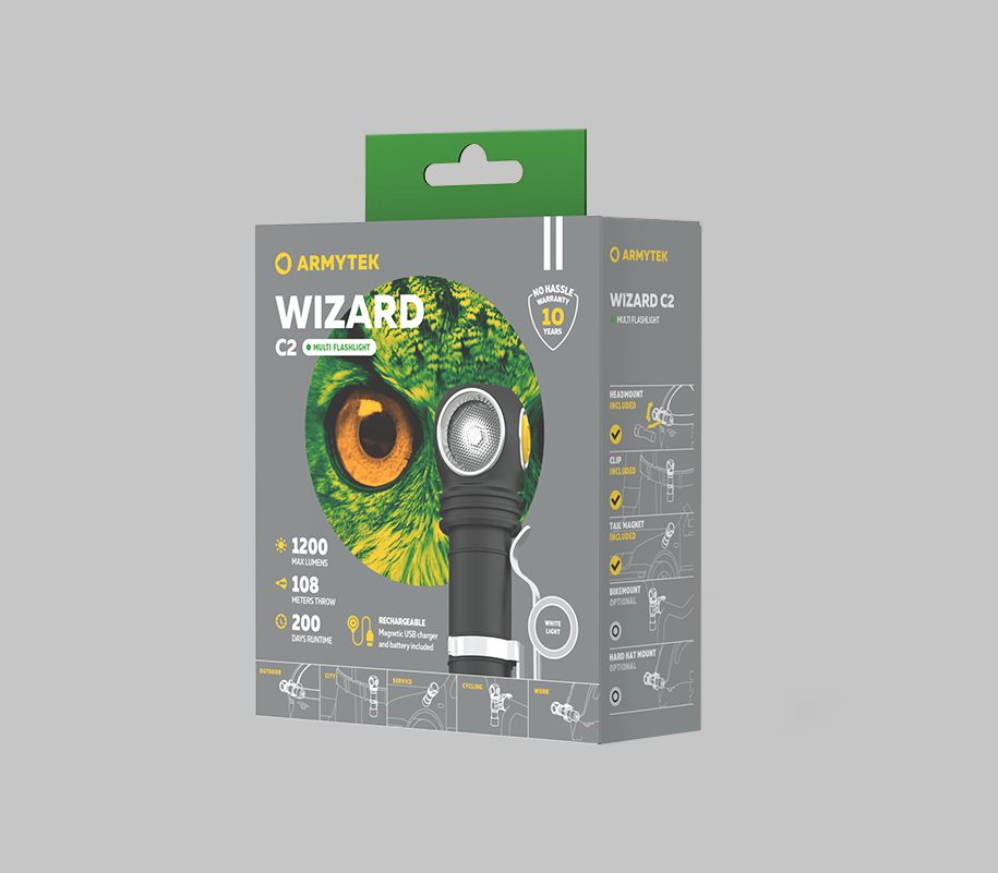 Latarka Armytek Wizard C2 Magnet USB White