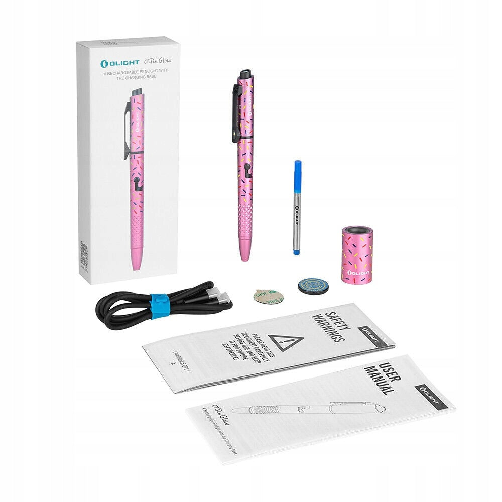 Latarka Olight Open Glow różowa 120lm 14m 6 min długopis świecący