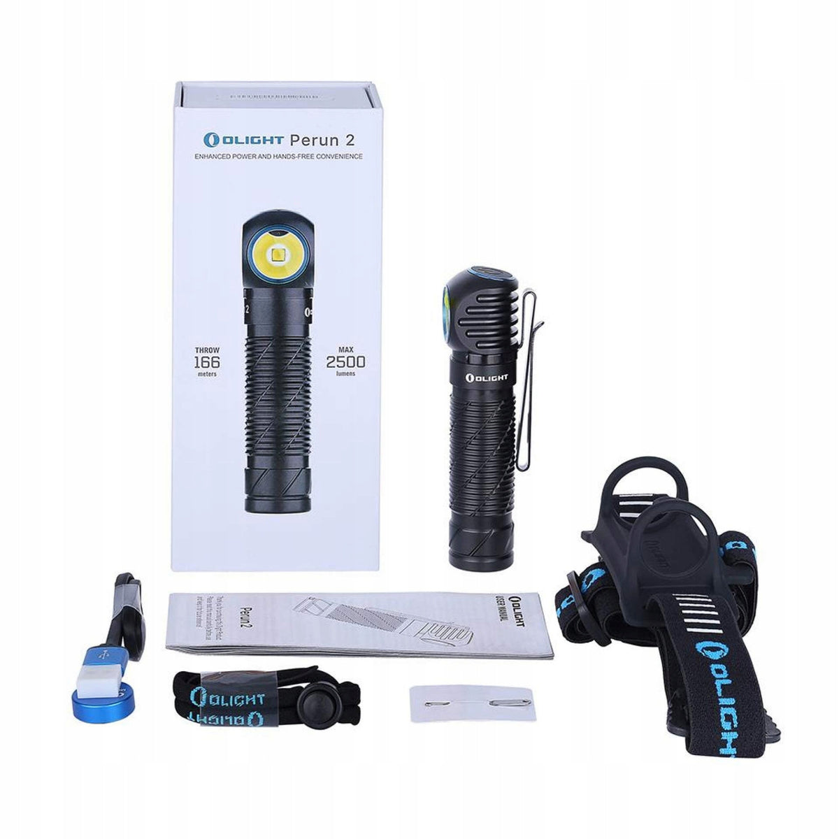 Latarka czołowa LED Olight Perun 2 piaskowa 2500lm 166m 10 dni