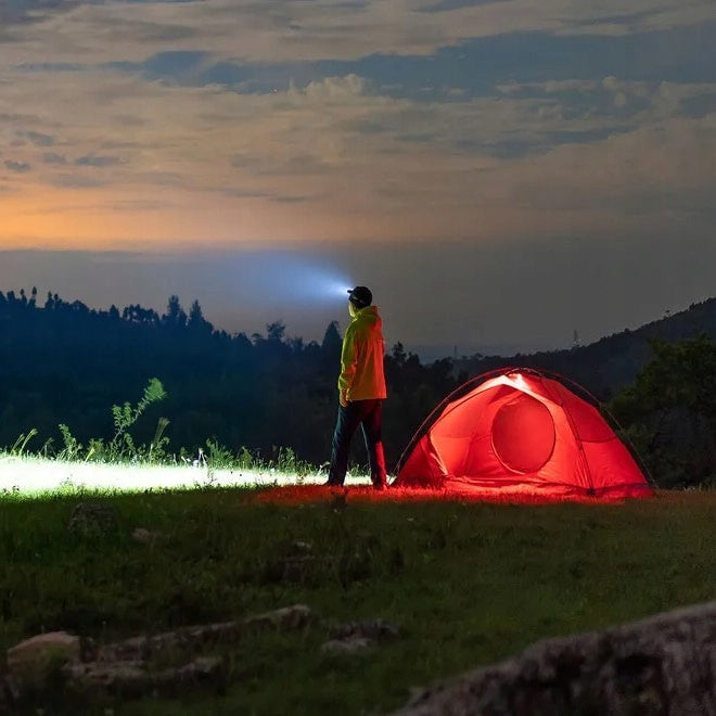 Latarka czołowa i kątowa EDC Olight Perun 3 Orange z opaską - 3000 lumenów