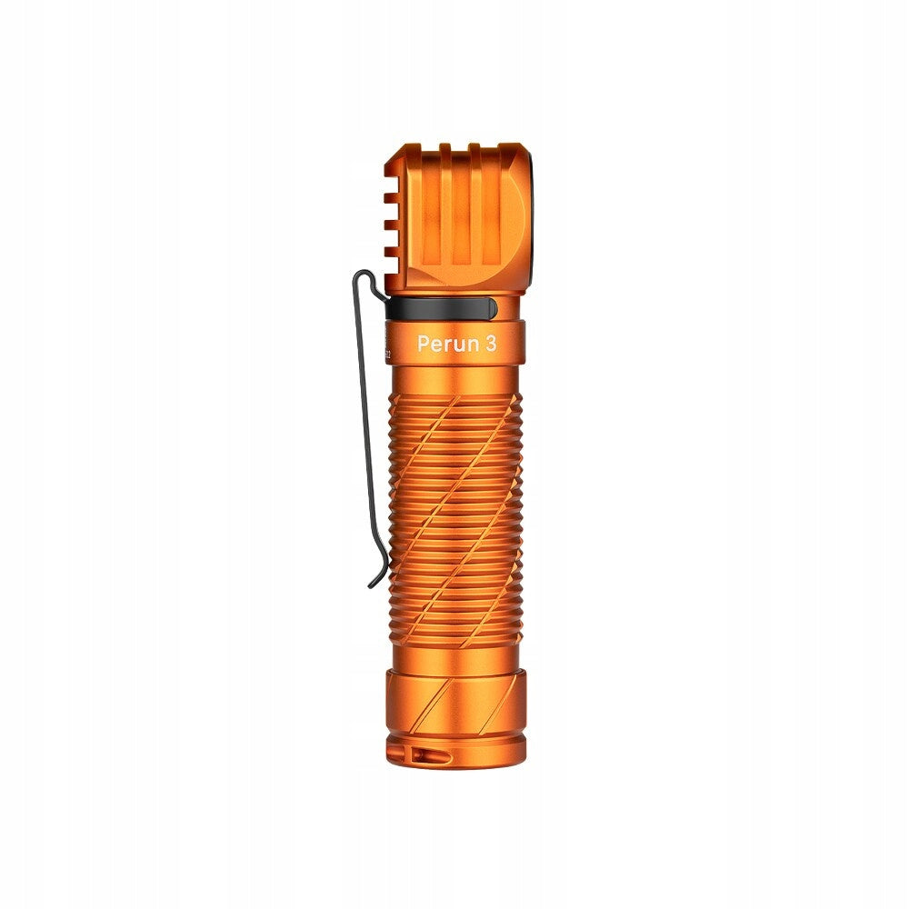 Latarka czołowa i kątowa EDC Olight Perun 3 Orange z opaską - 3000 lumenów