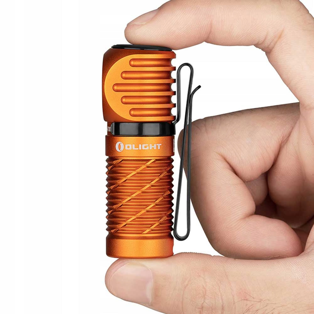 Latarka czołowa i kątowa Olight Perun 2 Mini Kit Orange z opaską - 1100 lm