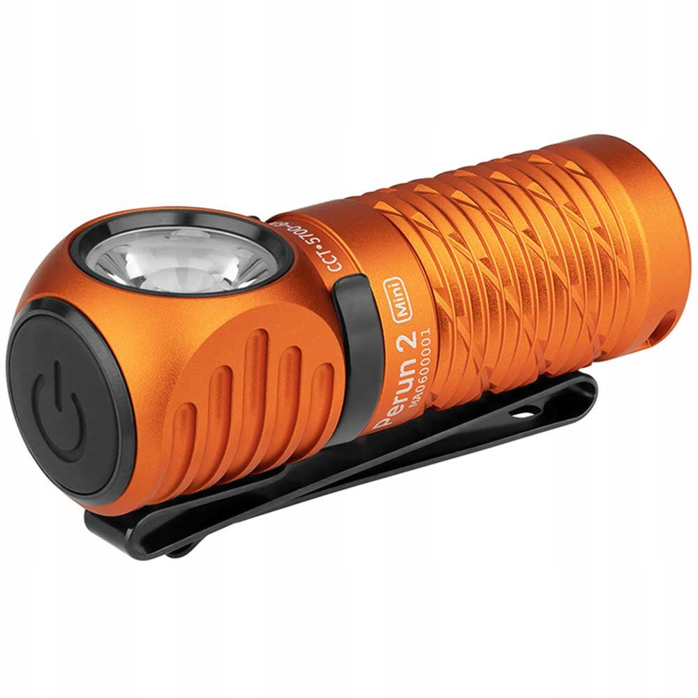 Latarka czołowa i kątowa Olight Perun 2 Mini Kit Orange z opaską - 1100 lm