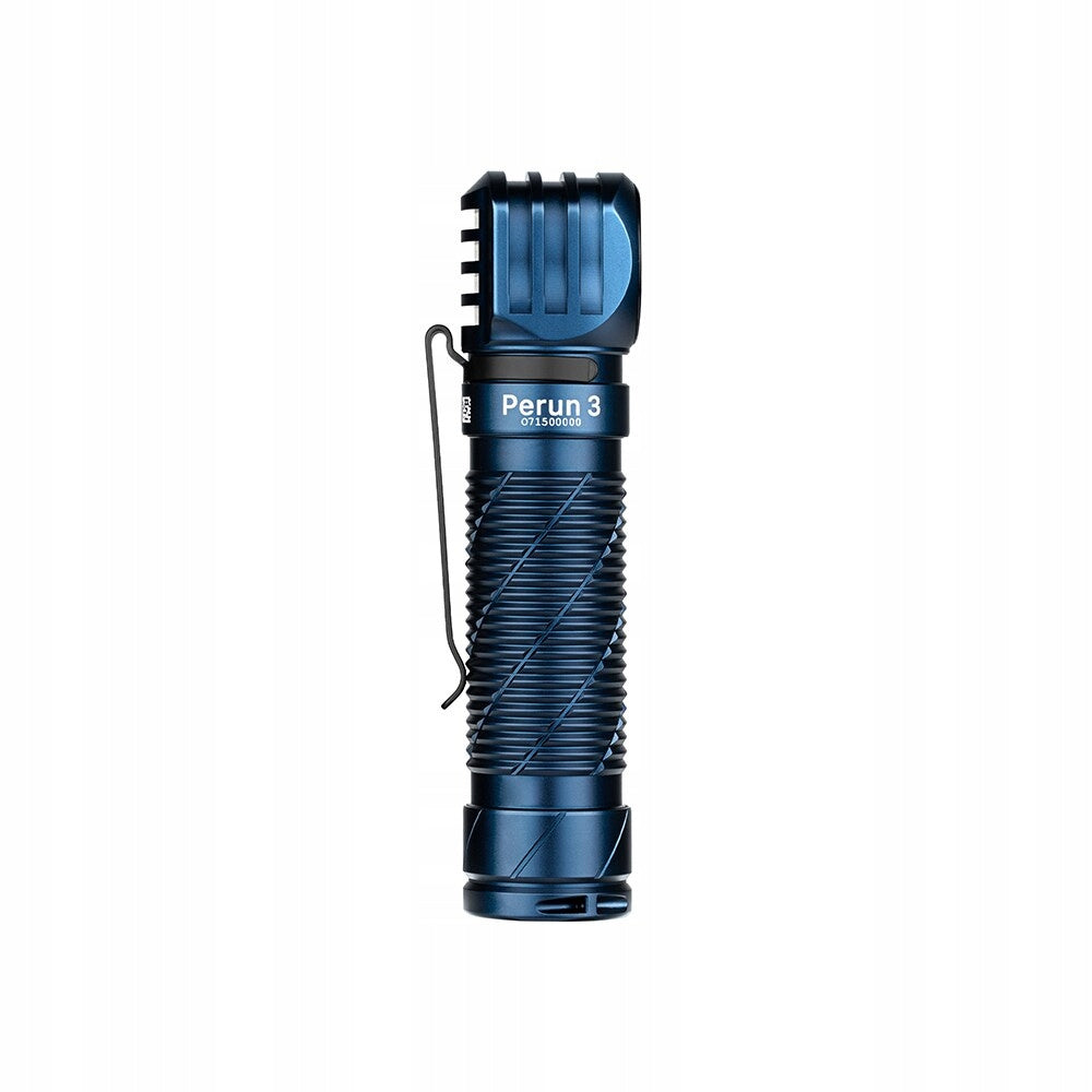 Latarka czołowa i kątowa Olight Perun 3 Midnight Blue z opaską 3000 lumenów