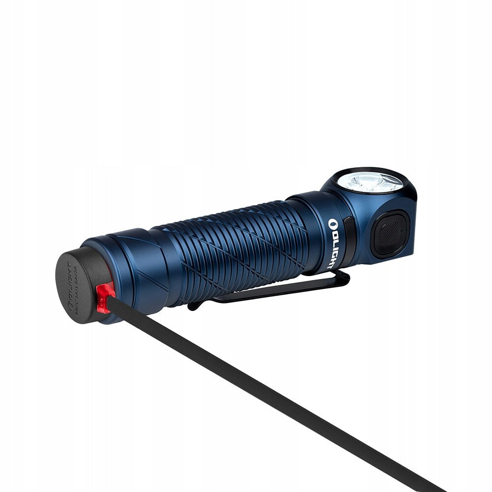 Latarka czołowa i kątowa Olight Perun 3 Midnight Blue z opaską 3000 lumenów