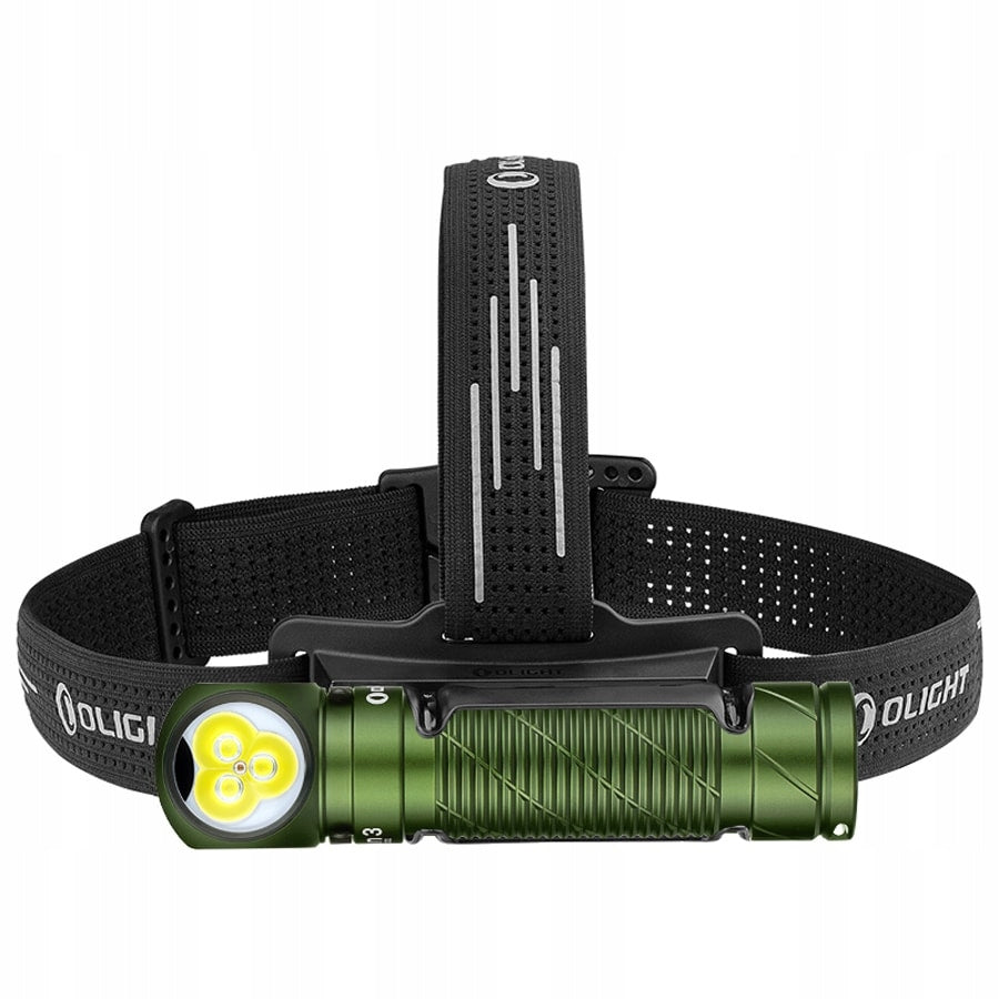 Latarka czołowa i kątowa Olight Perun 3 od Green z opaską - 3000 lumenów