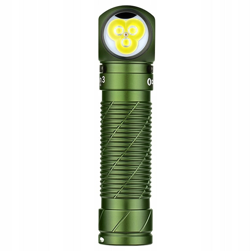Latarka czołowa i kątowa Olight Perun 3 od Green z opaską - 3000 lumenów