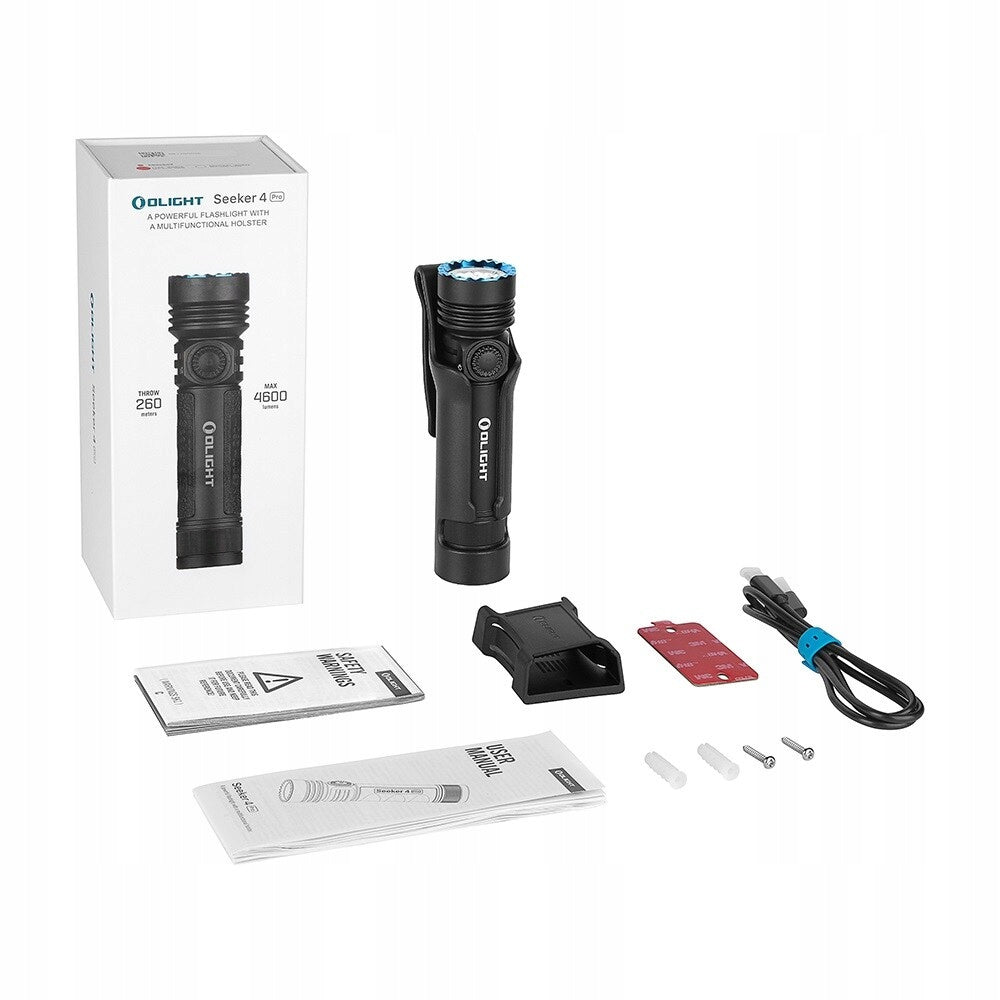 Latarka klasyczna LED Olight Seeker 4 Pro cw czarna mat 4600lm 260m 15dni