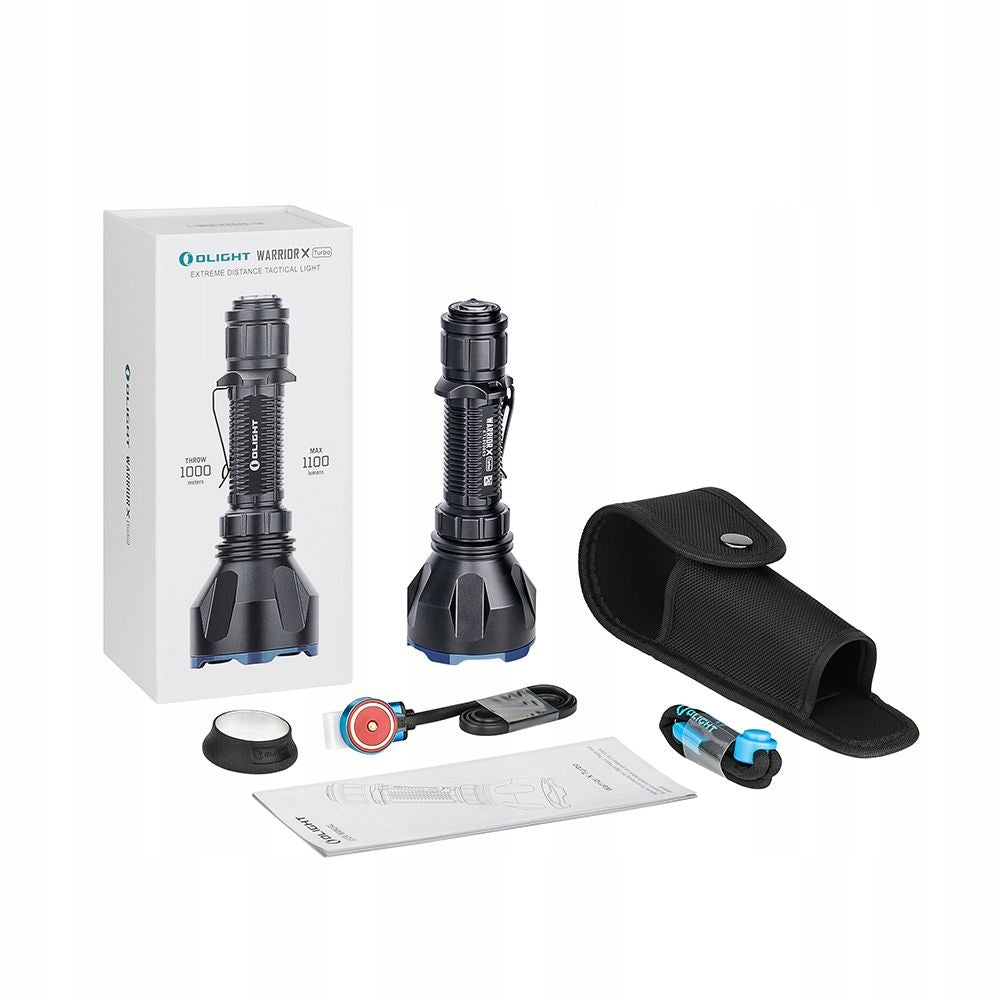 Latarka klasyczna LED Olight Warrior X Turbo kit 1100lm 1000m 12.5 min + Zestaw