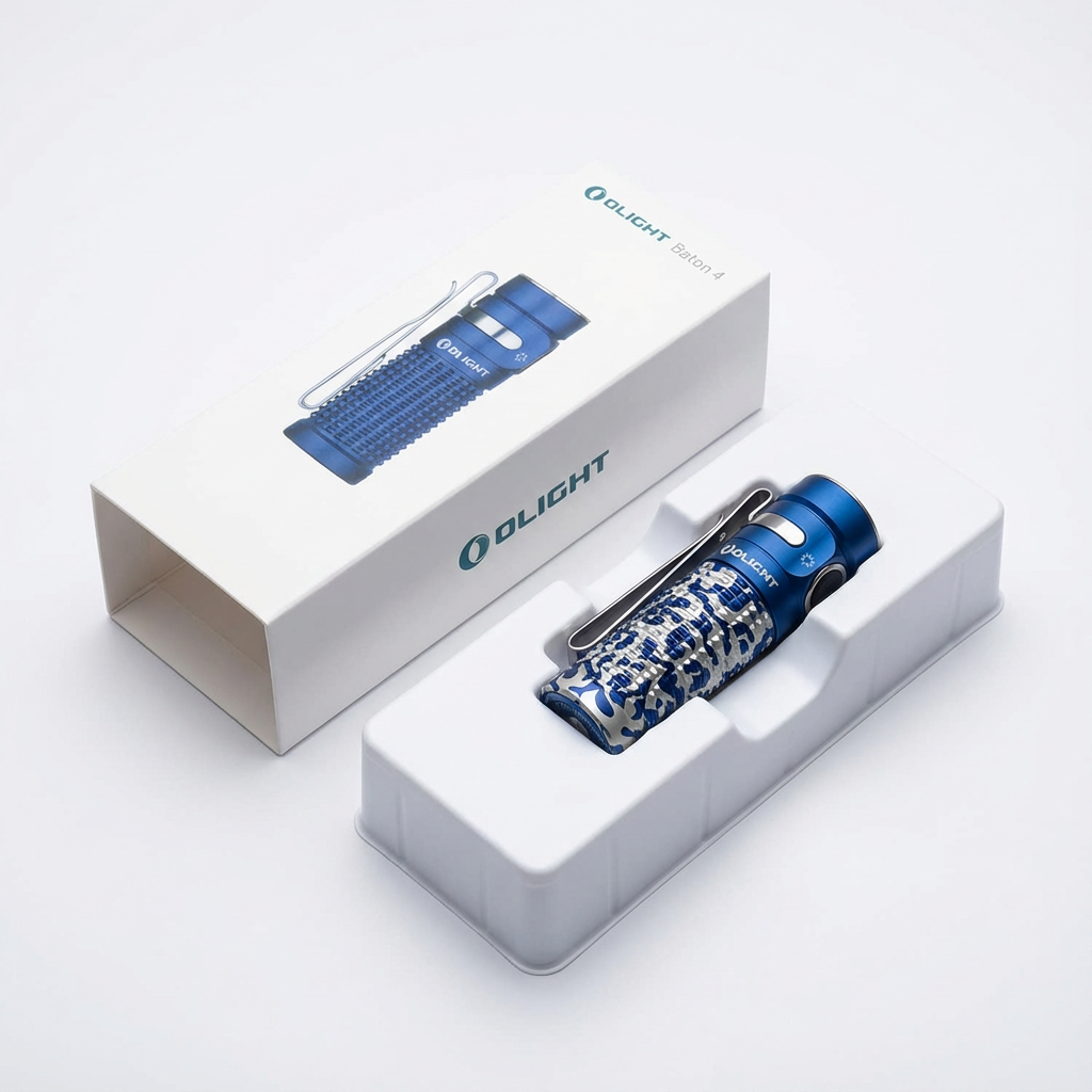 Latarka klasyczna akumulatorowa EDC Olight Baton 4 Blue Phantom 1300lm