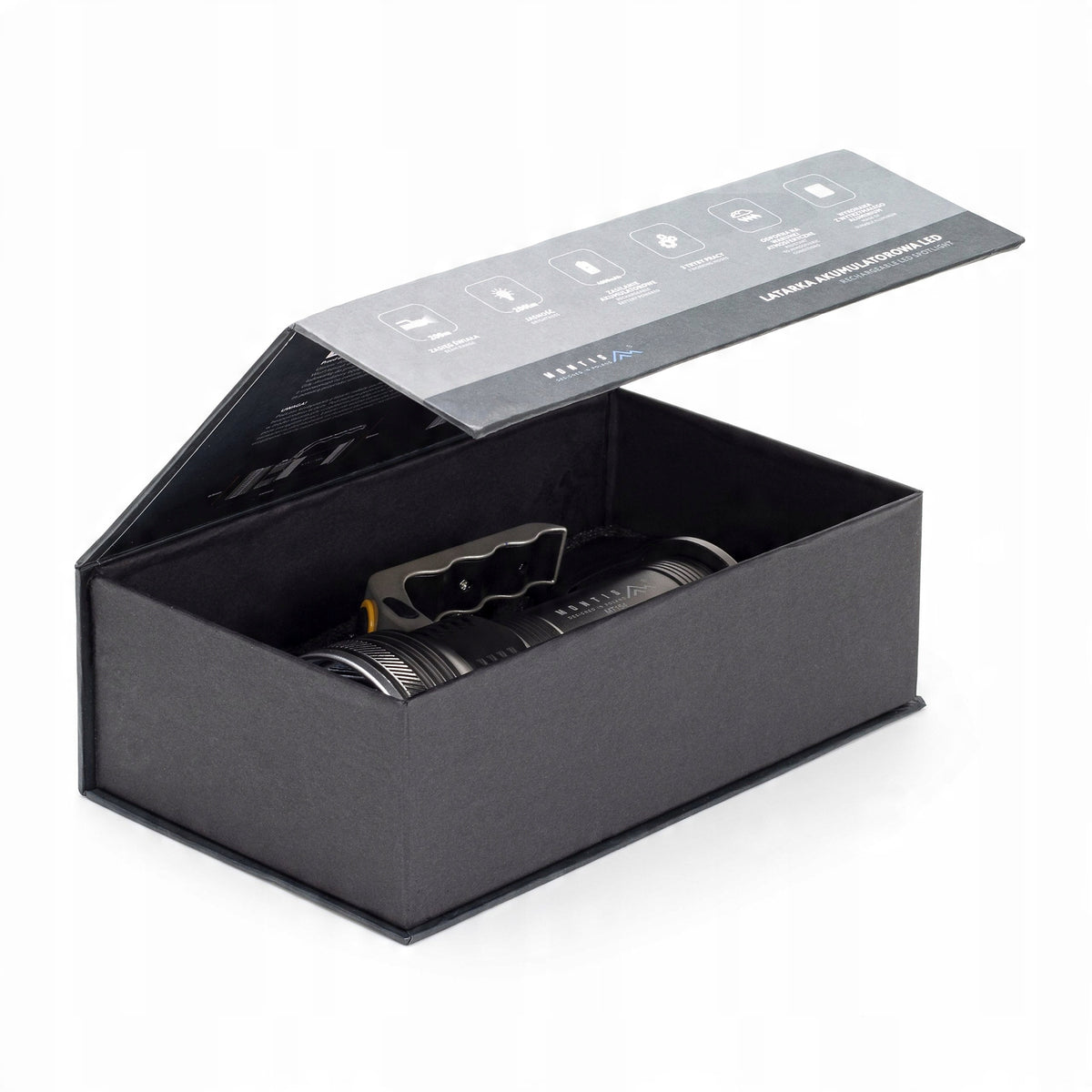 Latarka reflektor i szperacz Montis 200 lm LED 2x akumulator 18650 Li-ion