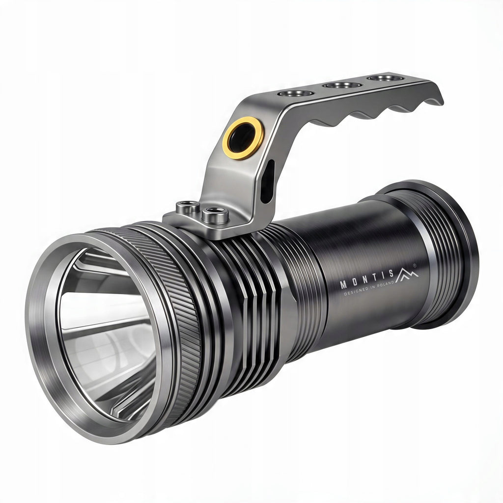 Latarka reflektor i szperacz Montis 200 lm LED 2x akumulator 18650 Li-ion