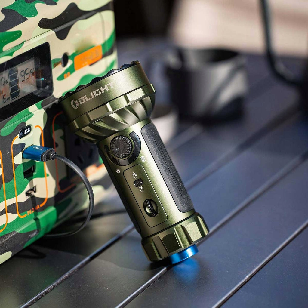 Latarka reflektor i szperacz Olight Marauder Mini zielona 7000 lm LED