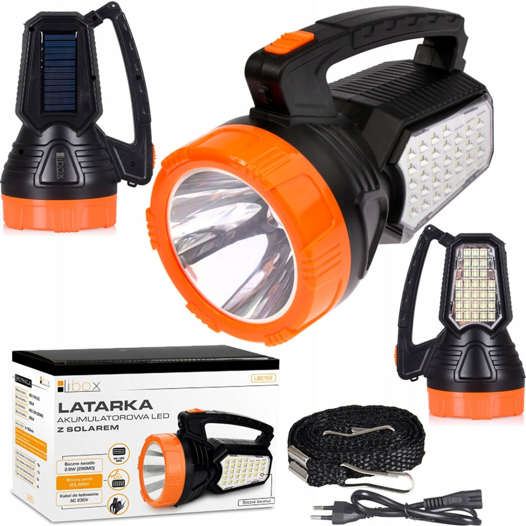 Latarka szperacz akumulatorowa z solarem LB0168 li
