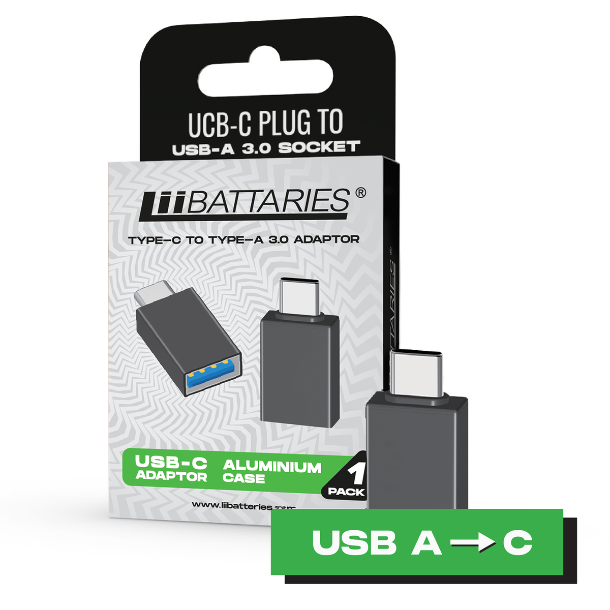 LiiBattaries Adapter USB-A do USB-C przejściówka do ładowania akumulatorów