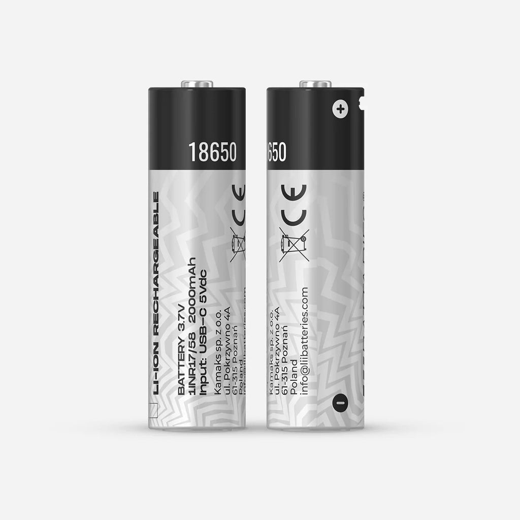 LiiBattaries mocny akumulator bateria litowo-jonowa 18650 USB-C 2szt.