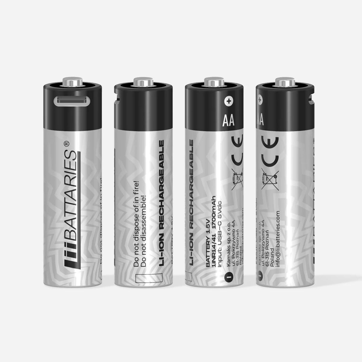 LiiBattaries mocny akumulator bateria litowo-jonowa AA 4szt. USB-C 1700mAh 1.5V