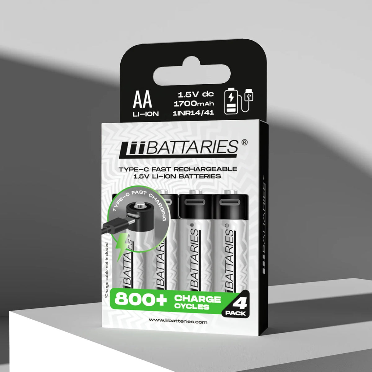 LiiBattaries mocny akumulator bateria litowo-jonowa AA 4szt. USB-C 1700mAh 1.5V