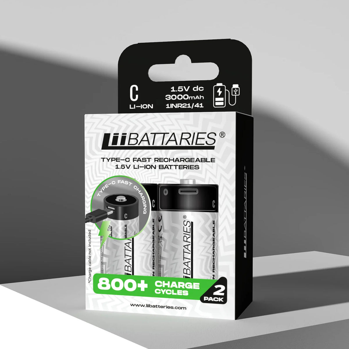 LiiBattaries mocny akumulator bateria litowo-jonowa C USB-C 2szt. 3000mAh