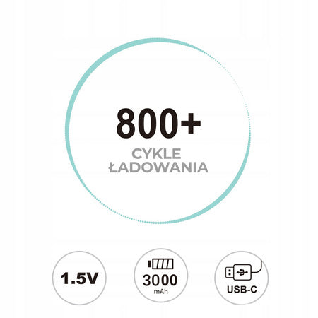 LiiBattaries mocny akumulator bateria litowo-jonowa C USB-C 2szt. 3000mAh