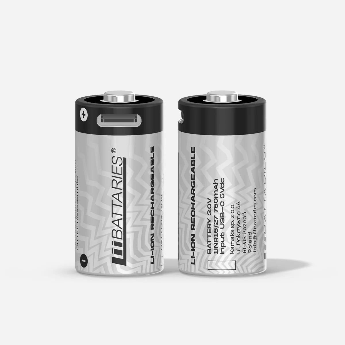 LiiBattaries mocny akumulator bateria litowo-jonowa CR123A USB-C 2szt. 750