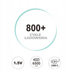 LiiBattaries mocny akumulator bateria litowo-jonowa D USB-C 2szt. 6500mAh.