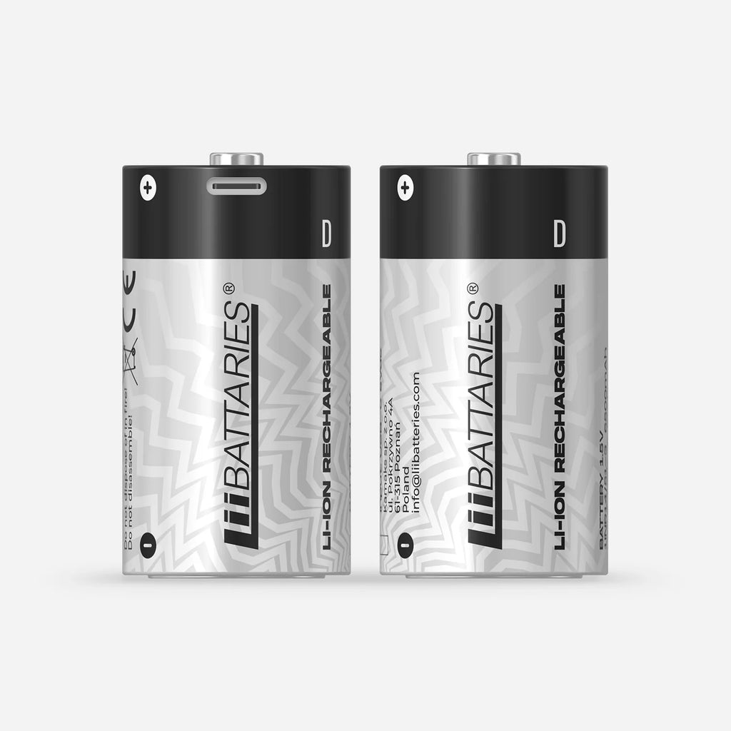 LiiBattaries mocny akumulator bateria litowo-jonowa D USB-C 2szt. 6500mAh.