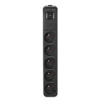 Listwa przeciwprzepięciowa czarna 5-gniazdowa MONTIS 3m MT187-BK-3