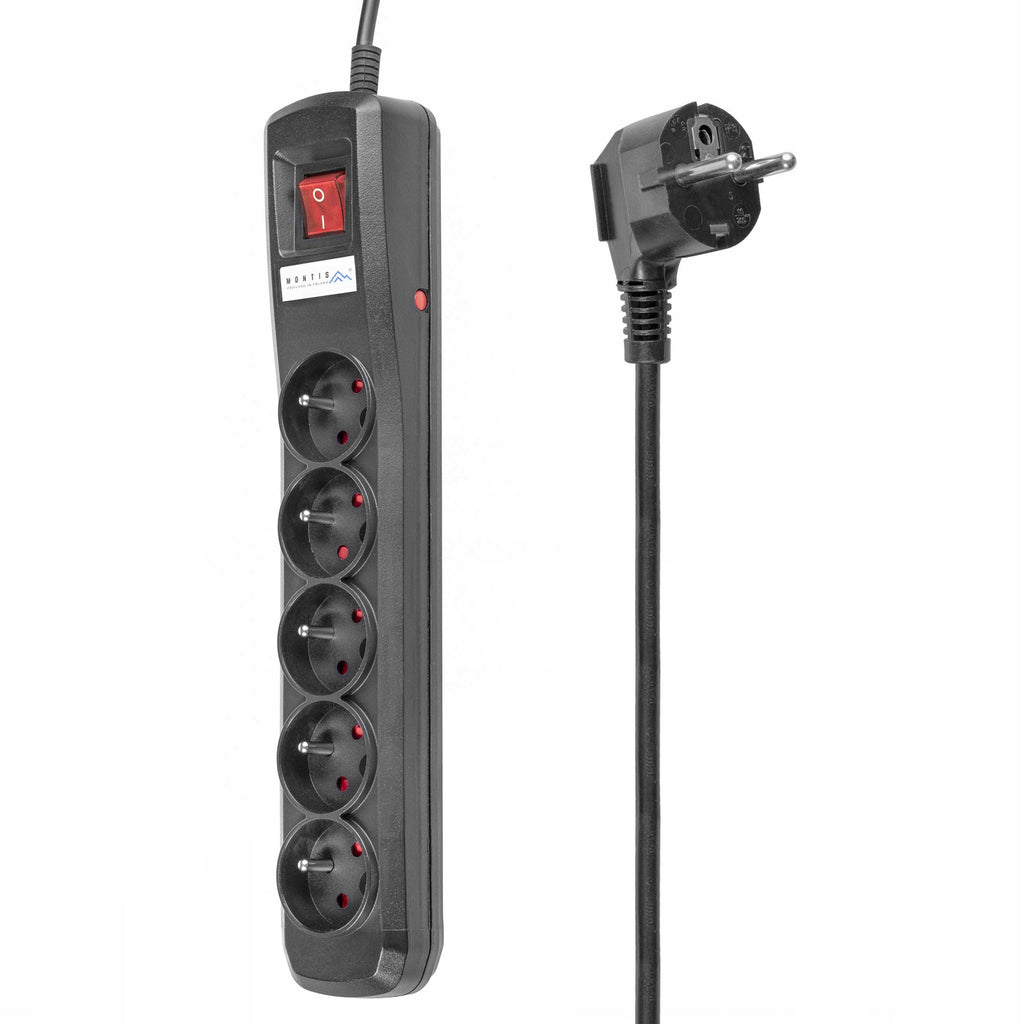 Listwa zasilająca Montis MT030-5 5 gniazd 5 m czarny