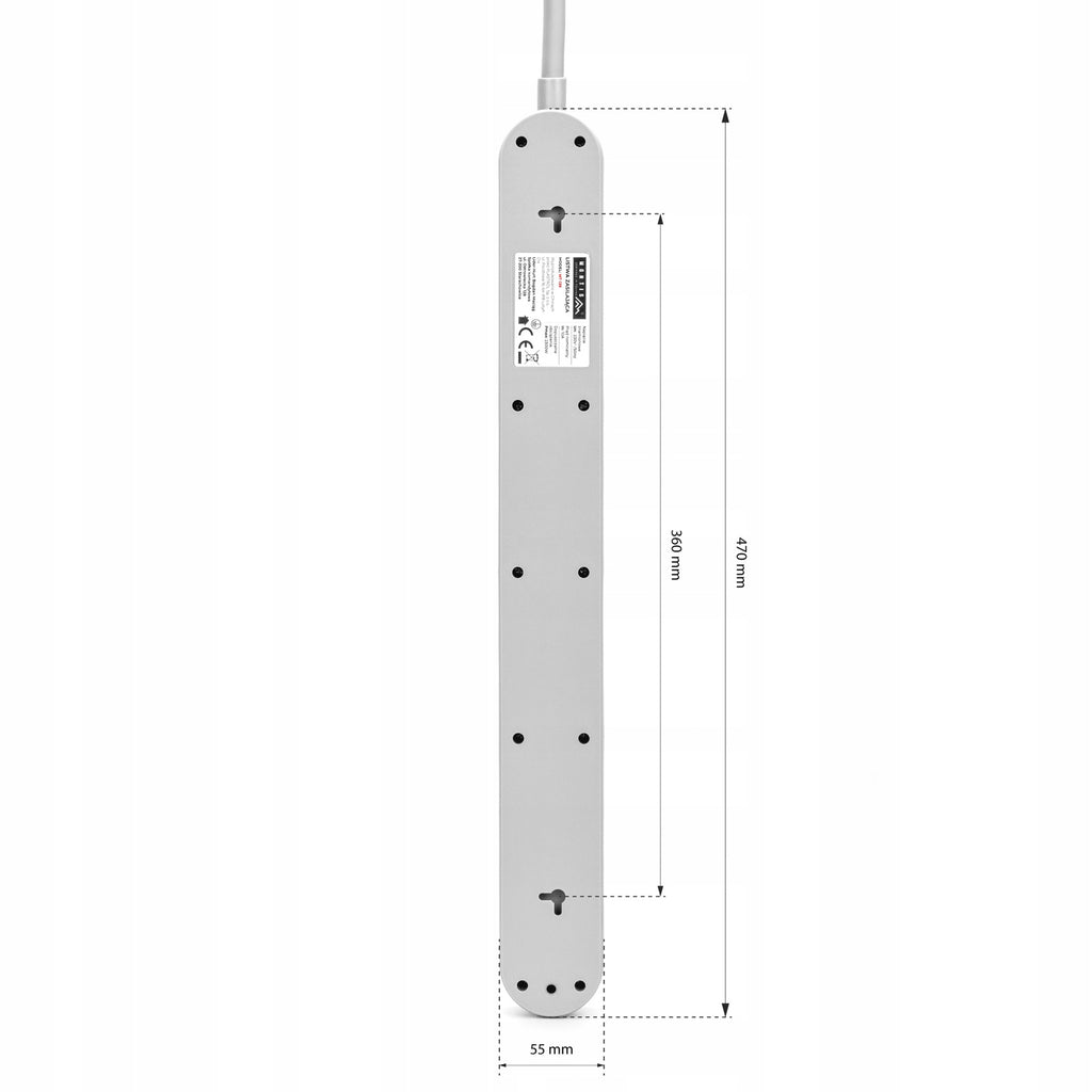 Listwa zasilająca przedłużacz Montis MT139-5 8 gniazd kabel 5m szary 500cm