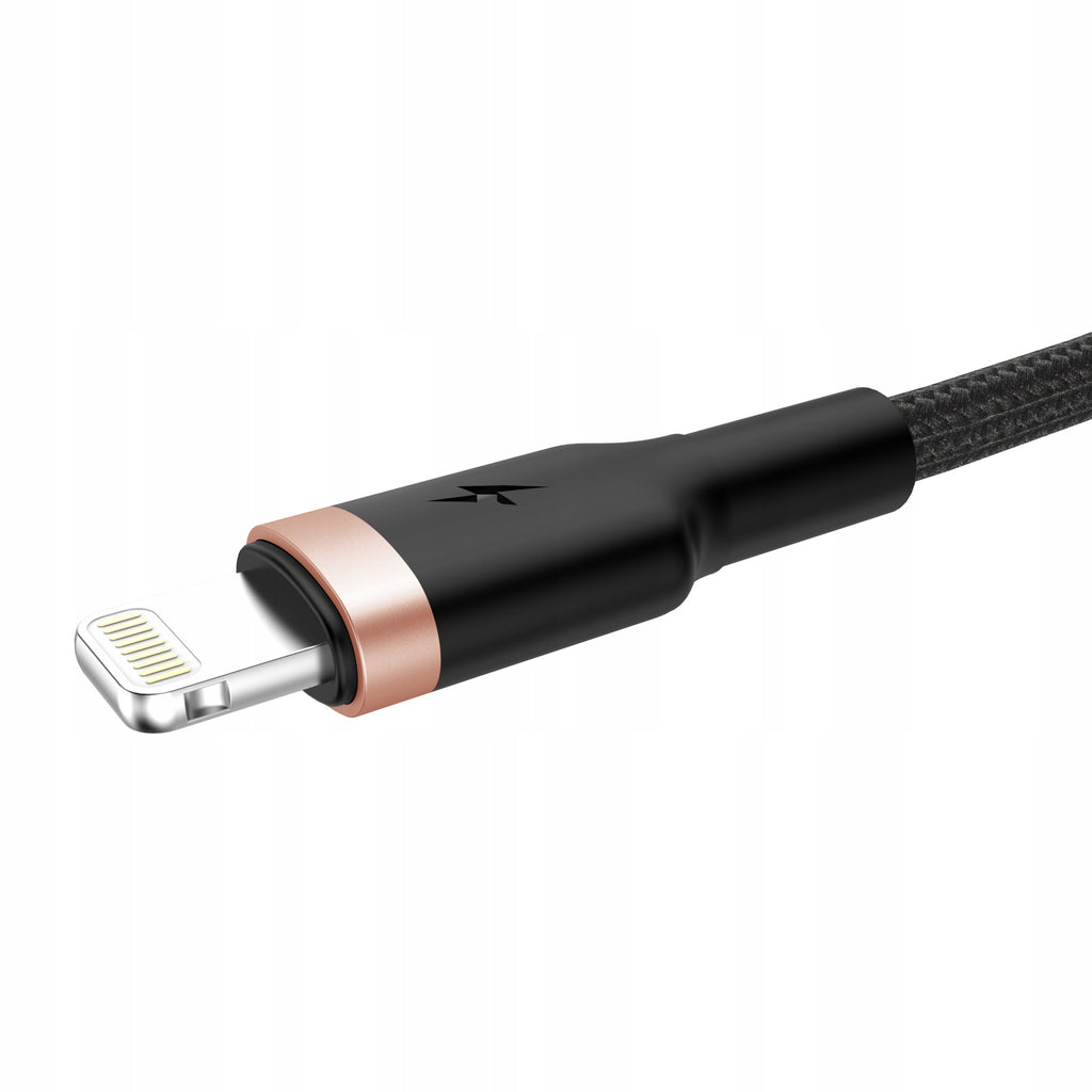 Mocny kabel przewód spiralny sprężynka USB Lightning oplot 3A 1,5M do auta