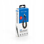 Mocny kabel przewód spiralny sprężynka USB Lightning oplot 3A 1,5M do auta