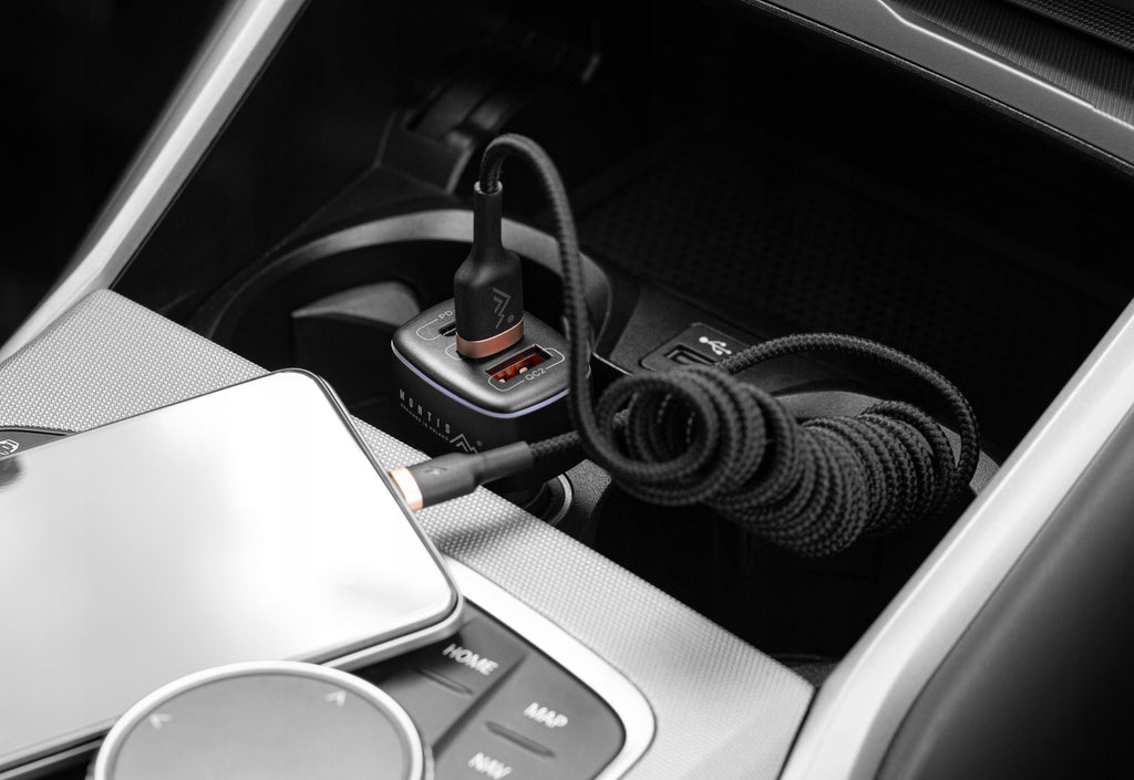 Mocny kabel przewód spiralny sprężynka USB USB-C oplot 3A 1,5M do auta IP