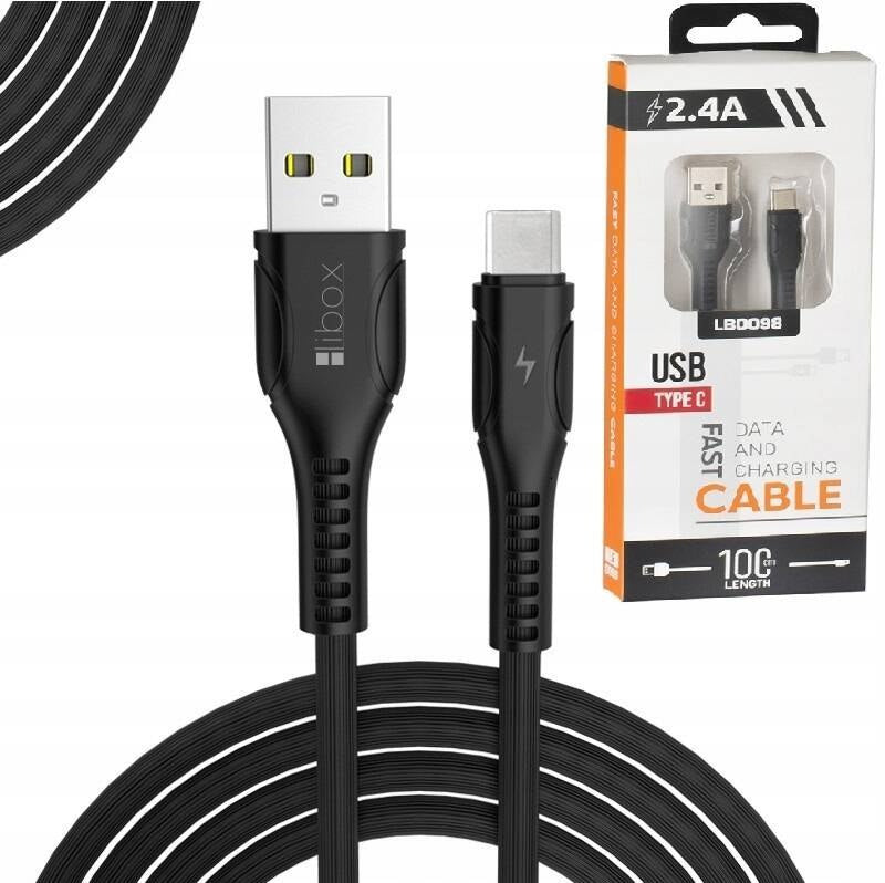 Mocny kabel USB - USB typ C Fast Charging 2,4A 100cm 1M LIBOX