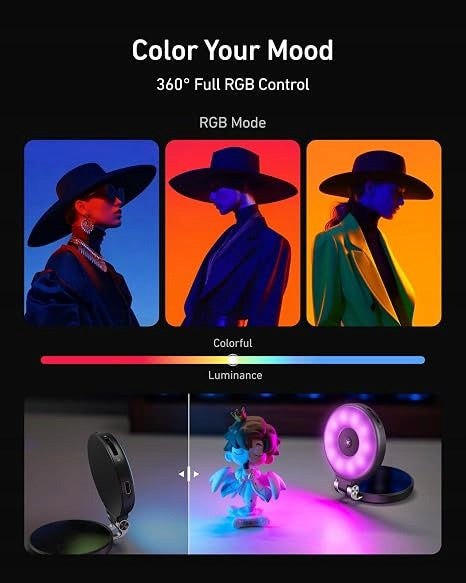 Magnetyczna lampka LED RGB TELESIN 4w1 do telefonu MagSafe