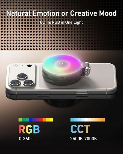 Magnetyczna lampka LED RGB TELESIN 4w1 do telefonu MagSafe