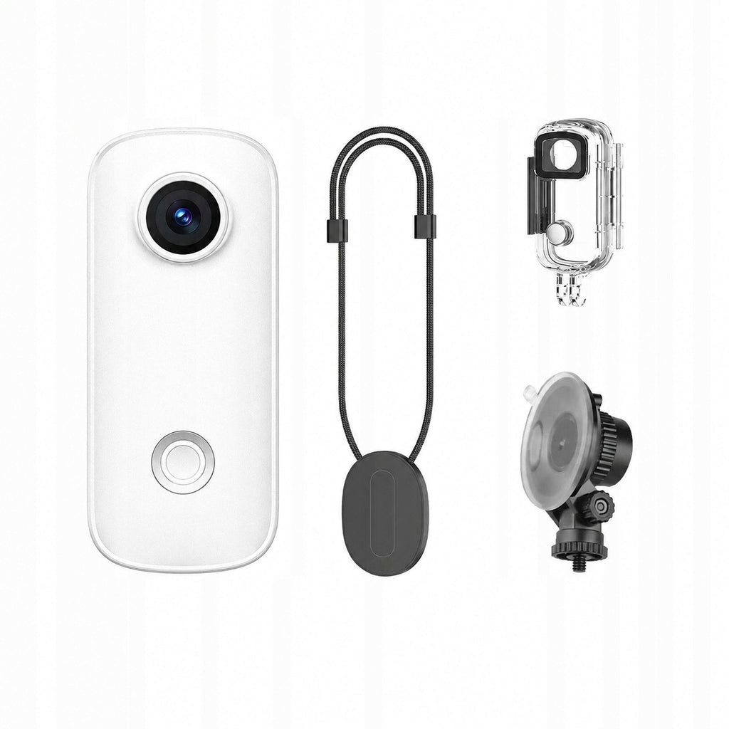 Mini mała Kamera Sportowa SJCAM C100 Pro white 4K + obudowa + mocowanie