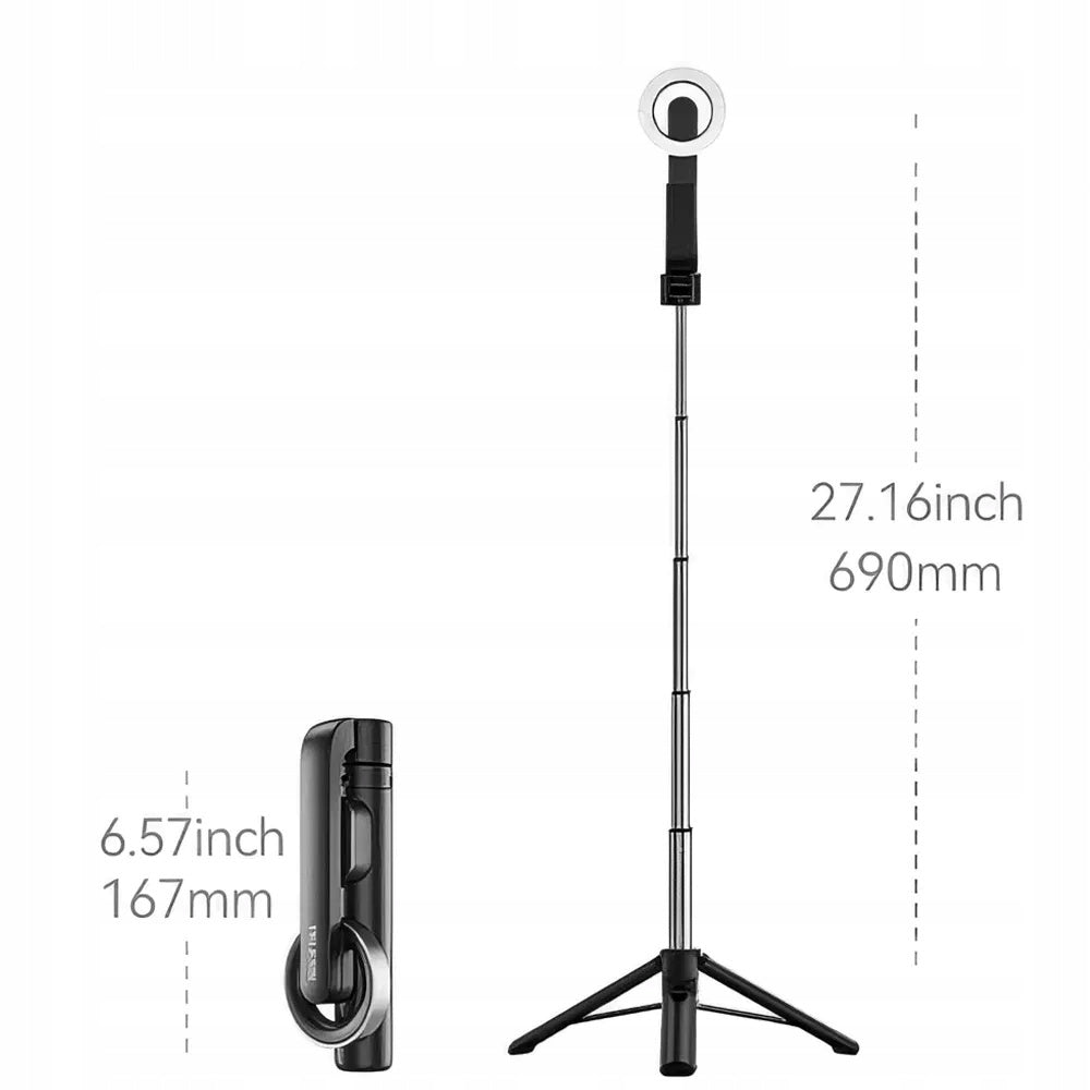Mini selfie stick, kijek, magnetyczny wysięgnik 69cm Telesin iPhone + pilot