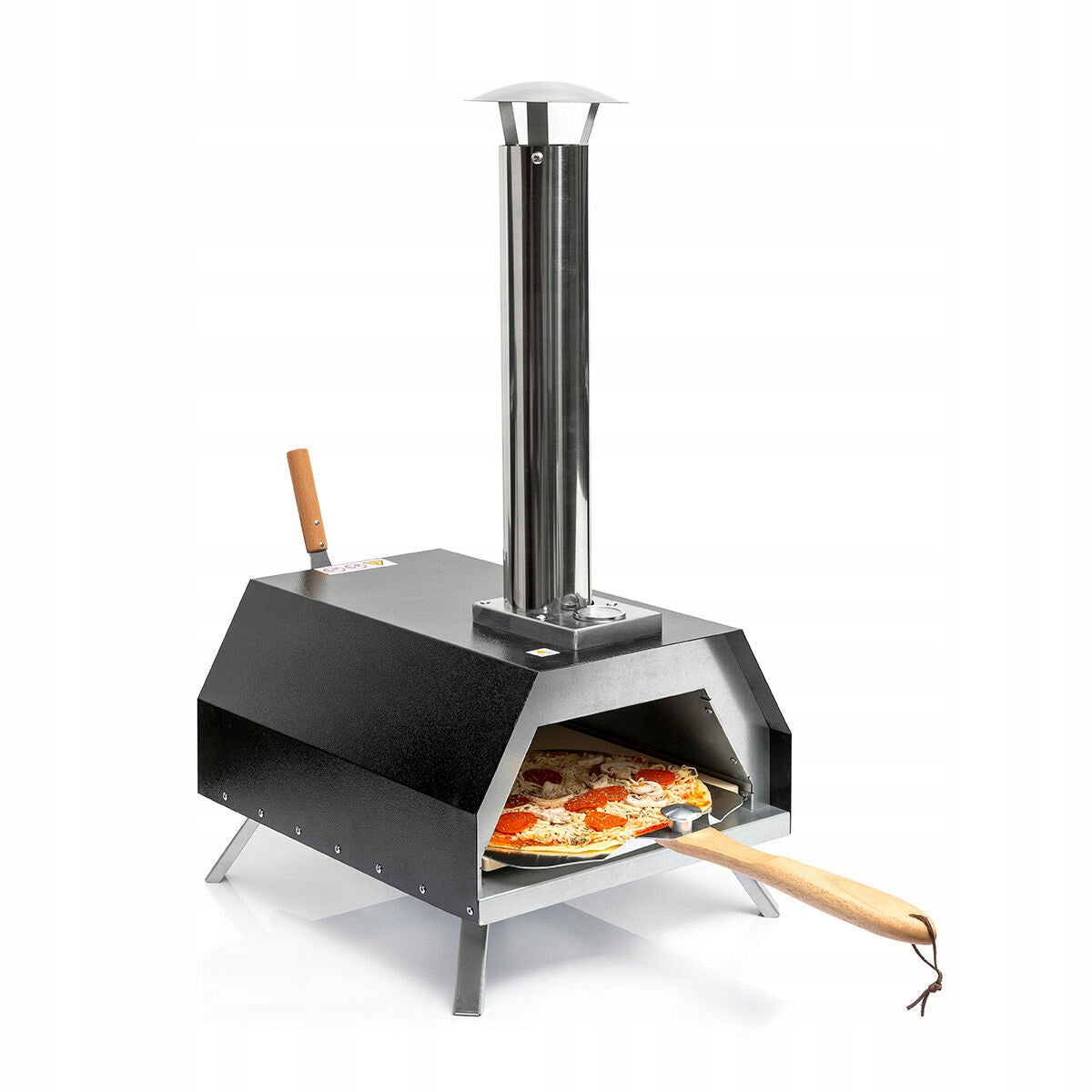 Mobilny piec do pizzy na pellet z kamieniem i pokrowcem ogród InnovaGoods