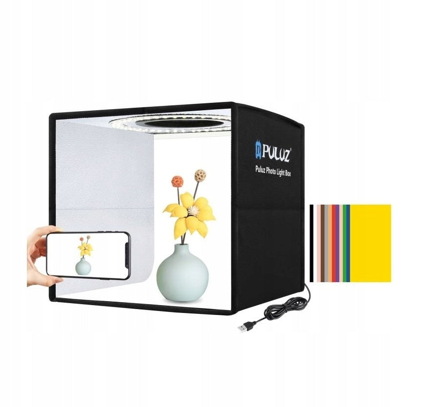 Namiot Bezcieniowy Fotograficzny 25cm Puluz Do Zdjęć Produktowych LED 5500K