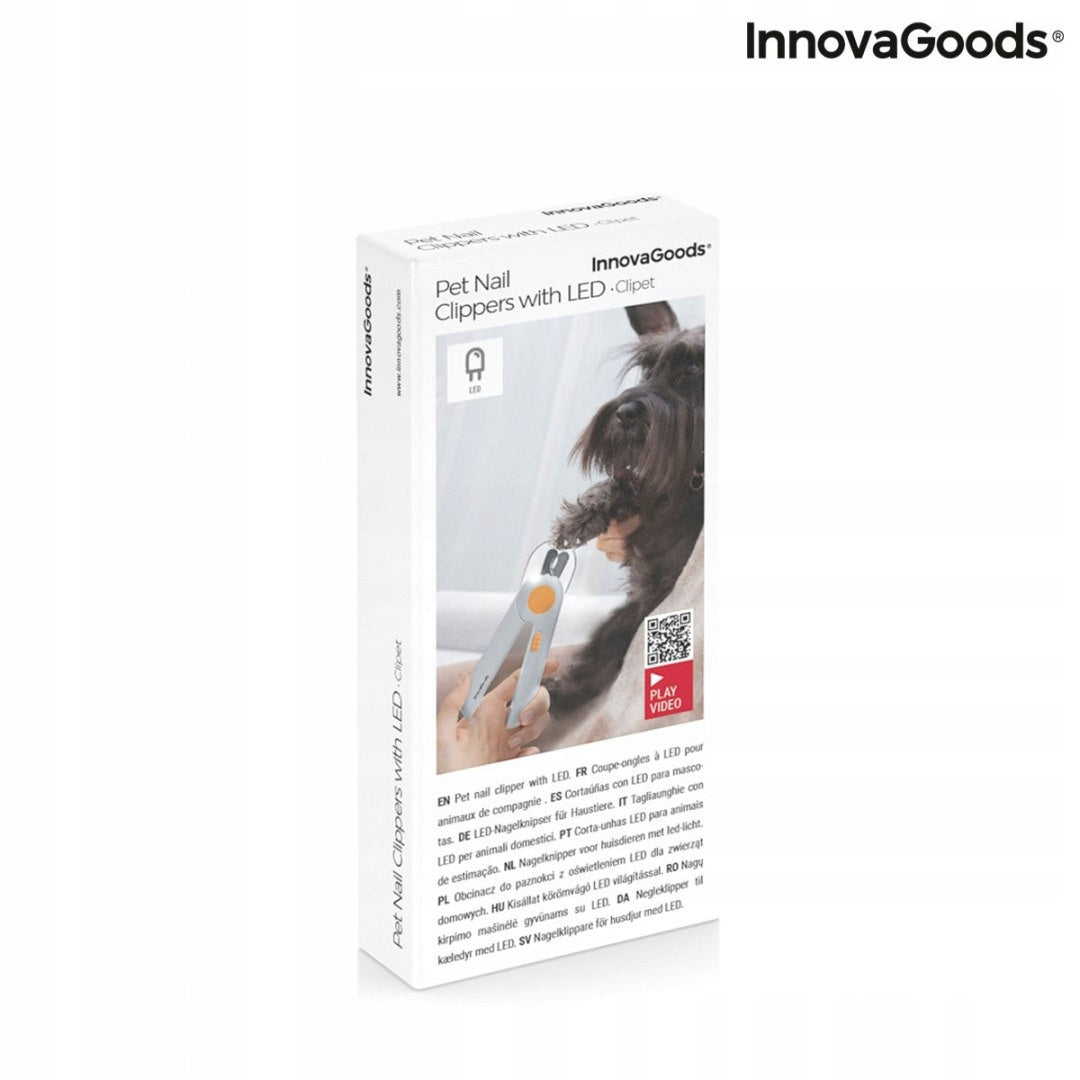 Obcinacz do Paznokci dla Zwierząt z Lampką LED Clipet InnovaGoods + pilnik