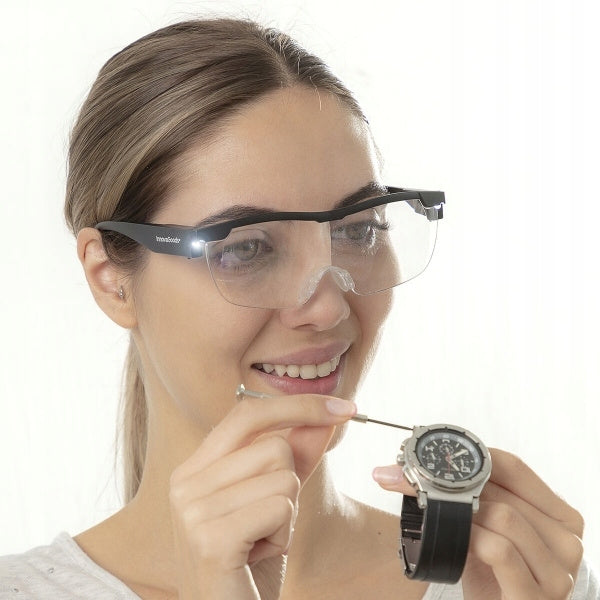 Okulary powiększające Precyzyjne lupa Nagłowna Oświetlenie LED InnovaGoods