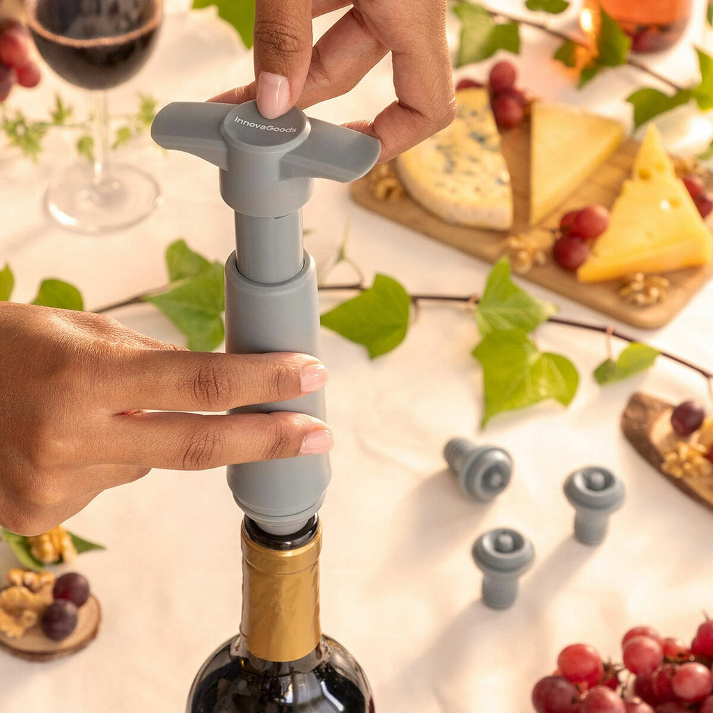 Otwieracz do wina Pompa próżniowa i korki Winuum InnovaGoods (4 zatyczki)