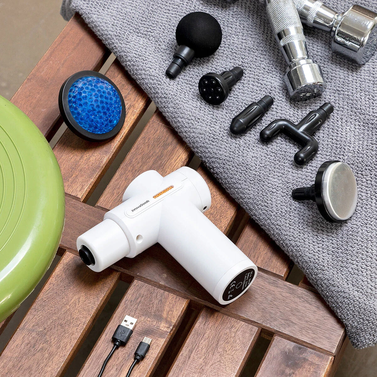 Pistolet do Masażu Mięśni Ciepło-Zimno Hokgun LCD, 6 Trybów, 6 Głowic fit