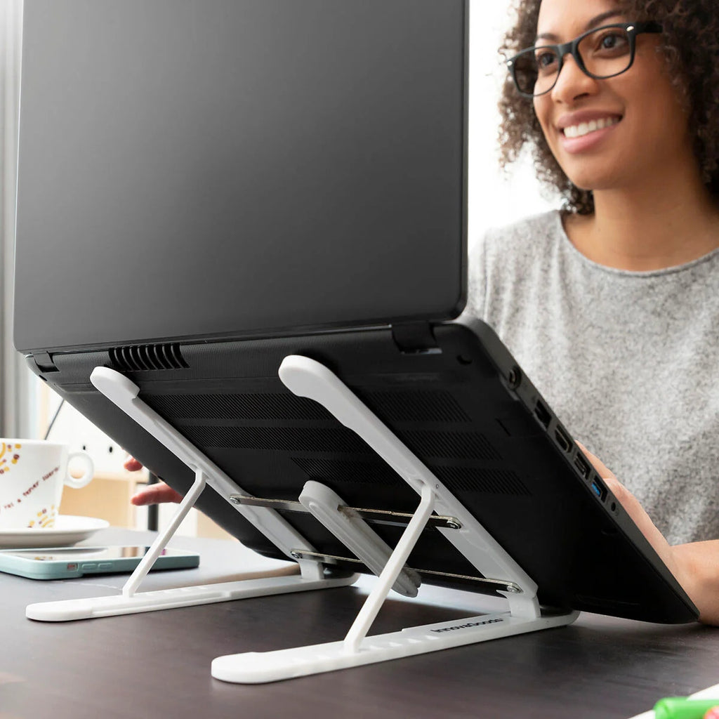 Podstawka Regulowany stojak na laptopa telefon tablet InnovaGoods biały