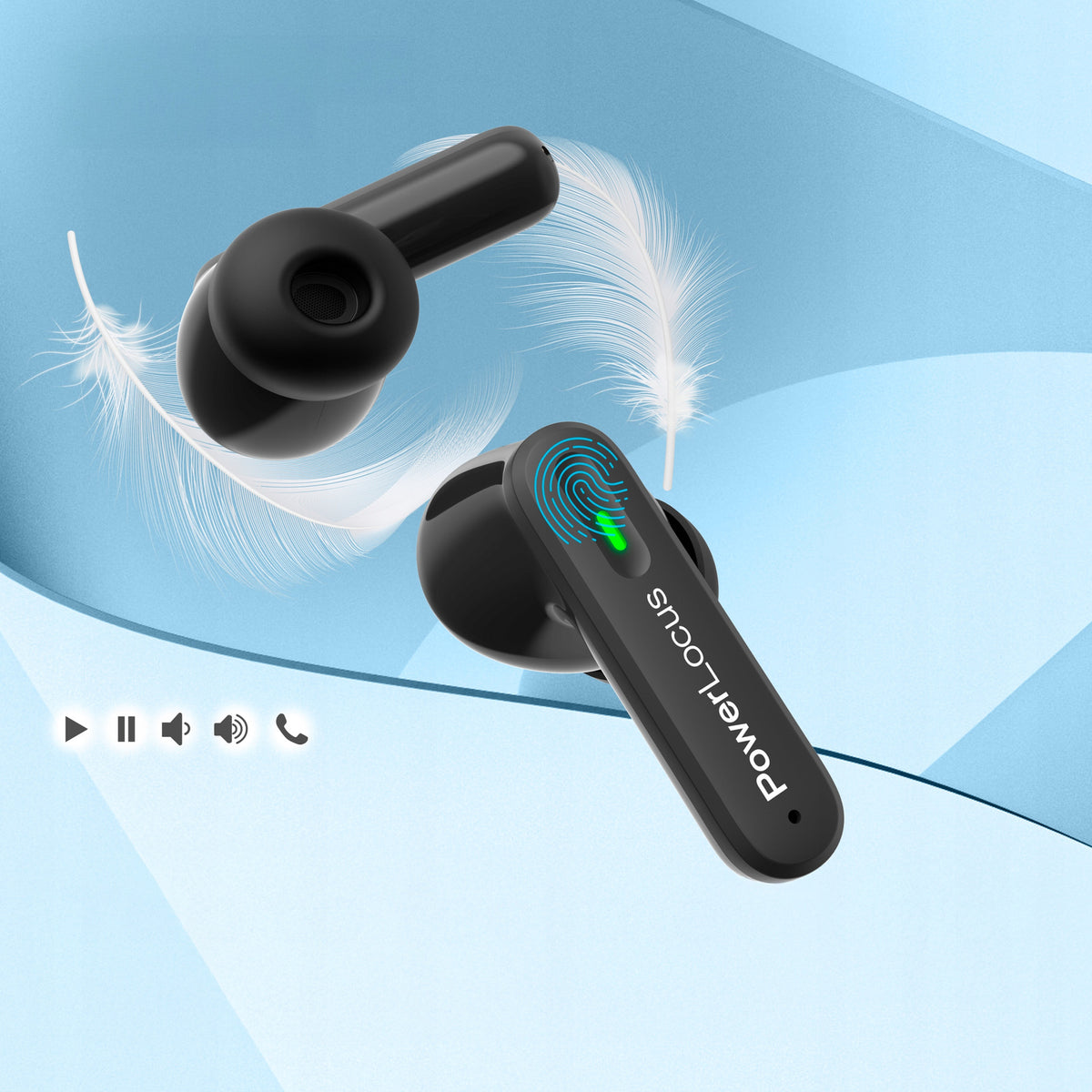 PowerLocus Fit black Słuchawki True Wireless z Hybrydowym ANC / Premium